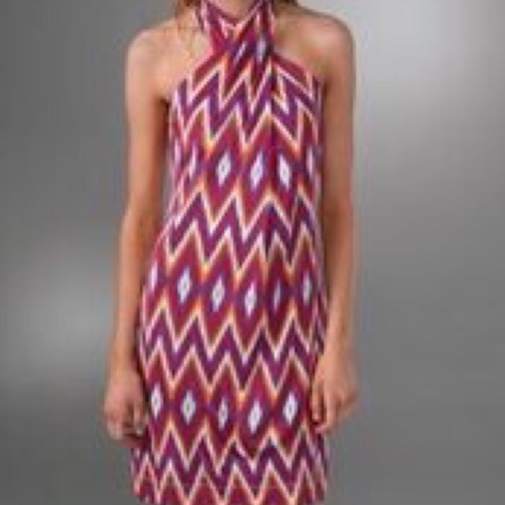 NWT Shoshanna Silk Halter Aztec Dress Size 6